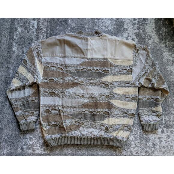 Vintage 90s Saxony Leather Sweater, Coogi Hip-Hop - Men's XL, New With Tags RARE - Picture 13 of 15
